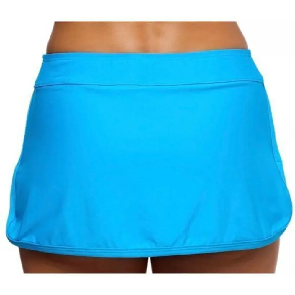 Next by Athena Lotus Swim Skort Small Blue Pickleball Tennis Stretch Made in USA